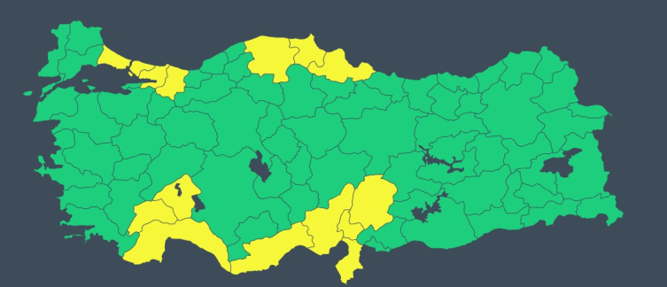 18 Ekim - Türkiye İçin uyarı durumu